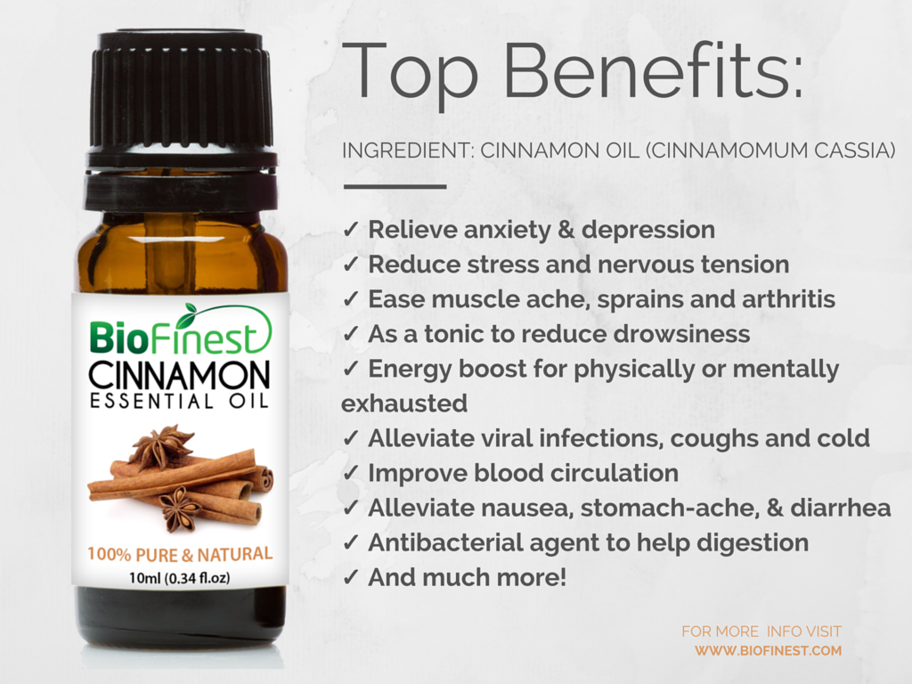 Cinnamon Essential Oil - 100% Pure Undiluted - Therapeutic Grade - Best For  Aromatherapy - Aid Blood Circulation & Muscle Ache - Biofinest