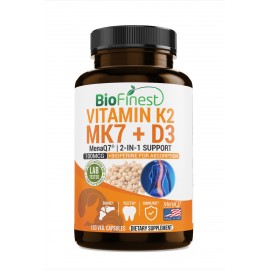 Vitamin K2 (MK7) with D3 - Vitamin D & K Complex - 5000 IU Vitamin D3 & 100 mcg Vitamin K2 MK-7 (120 Vegetarian Capsules)