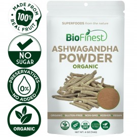 Ashwagandha Root Powder (Indian Ginseng) - 100% Pure Freeze-Dried Antioxidant Superfood - For Stamina Energy