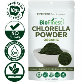 Chlorella Powder (Broken Cell Wall) - 100% Pure Freeze-Dried Superfood - USDA Certified Organic