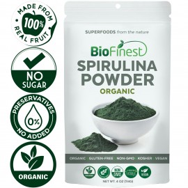 Spirulina Powder - 100% Pure Freeze-Dried Vitamins Superfood - USDA Certified Organic Raw Vegan Non-GMO - Boost Digestion
