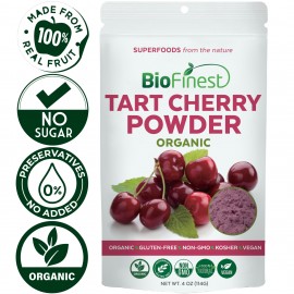 Tart Cherry Powder - 100% Pure Freeze-Dried Antioxidants Superfood - For Smoothie Juice Beverages Blend (114g)