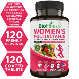 Biofinest Women’s Multivitamin Multimineral Supplement - Vitamins A B C E D K  Magnesium Biotin Calcium Zinc (120 Tablets)