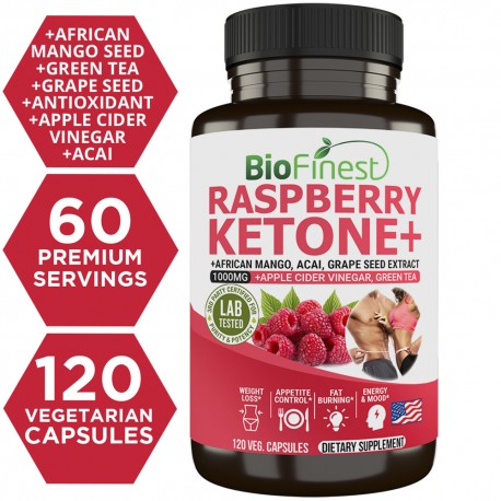 Biofinest Raspberry Ketones 1000mg Supplement African Mango