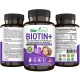 Biofinest Biotin B7 with 200mg Calcium - Enhanced Absorption Skin Hair Nail Beauty (120 Veg. Capsules)