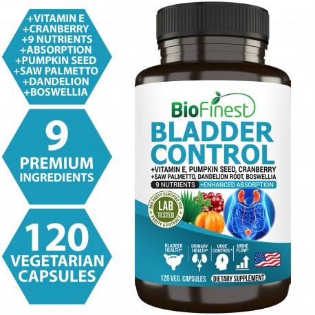 Biofinest Bladder Control Supplement - Saw Palmetto Cranberry Pumpkin Seed Vitamin E
