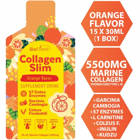 Biofinest Marine Collagen Peptides Slim Drink 5500mg 57 Detox Enzymes Garcinia Cambogia 0 Sugar