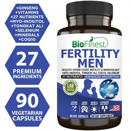 Biofinest Fertility Men Multivitamin Supplement - Healthy Sperm Count Motility Male Hormone Support Conceive Well