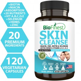 Biofinest Acne Skin Cleanse Supplement - Niacin Biotin Vitamin 120s