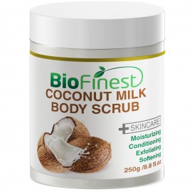 Coconut Milk Body Scrub - with Dead Sea Salt, Almond Oil, Vitamin E- Best For Dry Skin/ Cellulite/ Stretch Marks/ Eczema / Acne