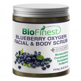 Blueberry Oxygen Facial Scrub - with Aloe Vera, Amino Acids, Vitamin C, Essential Oils - Best Antioxidants For Healthy-Aging
