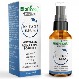 Retinol Serum - with Hyaluronic Acid, Vitamin A, C - Anti Wrinkle Anti Aging Facial Serum - Advanced Age Defying Formula