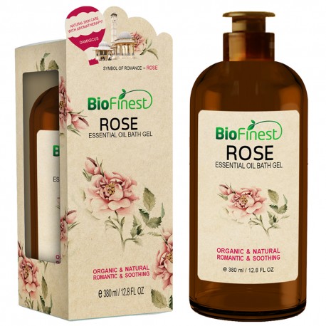 Rose Essentil Oil Shower Gel - Premium Grade - Natural Romantic Scent - Refreshing and Moisturizing - For All Skin (380ml) 