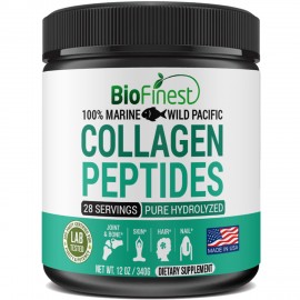 Marine Collagen Peptides Powder - Sea Wild Caught Snapper -  Premium Unflavored Fish Supplement for Bone, Joint, Hair, Digestive Health (12oz)
