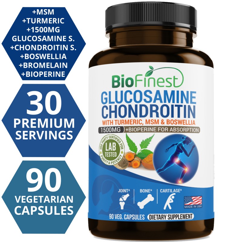Glucosamine Chondroitin Supplement - with Natural Turmeric ...