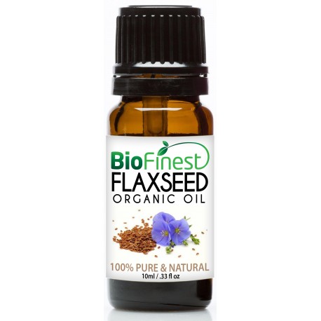 Flax Seed Organic Oil - 100% Pure Cold-Pressed -  Premium Quality - Rich in Omega-3/ Fiber/ Antioxidant - Moisturize Skin/Hair