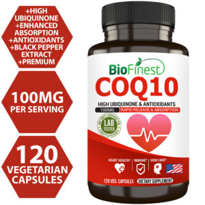 Biofinest Coenzyme Q10 CoQ10 Supplement (120 softgels)